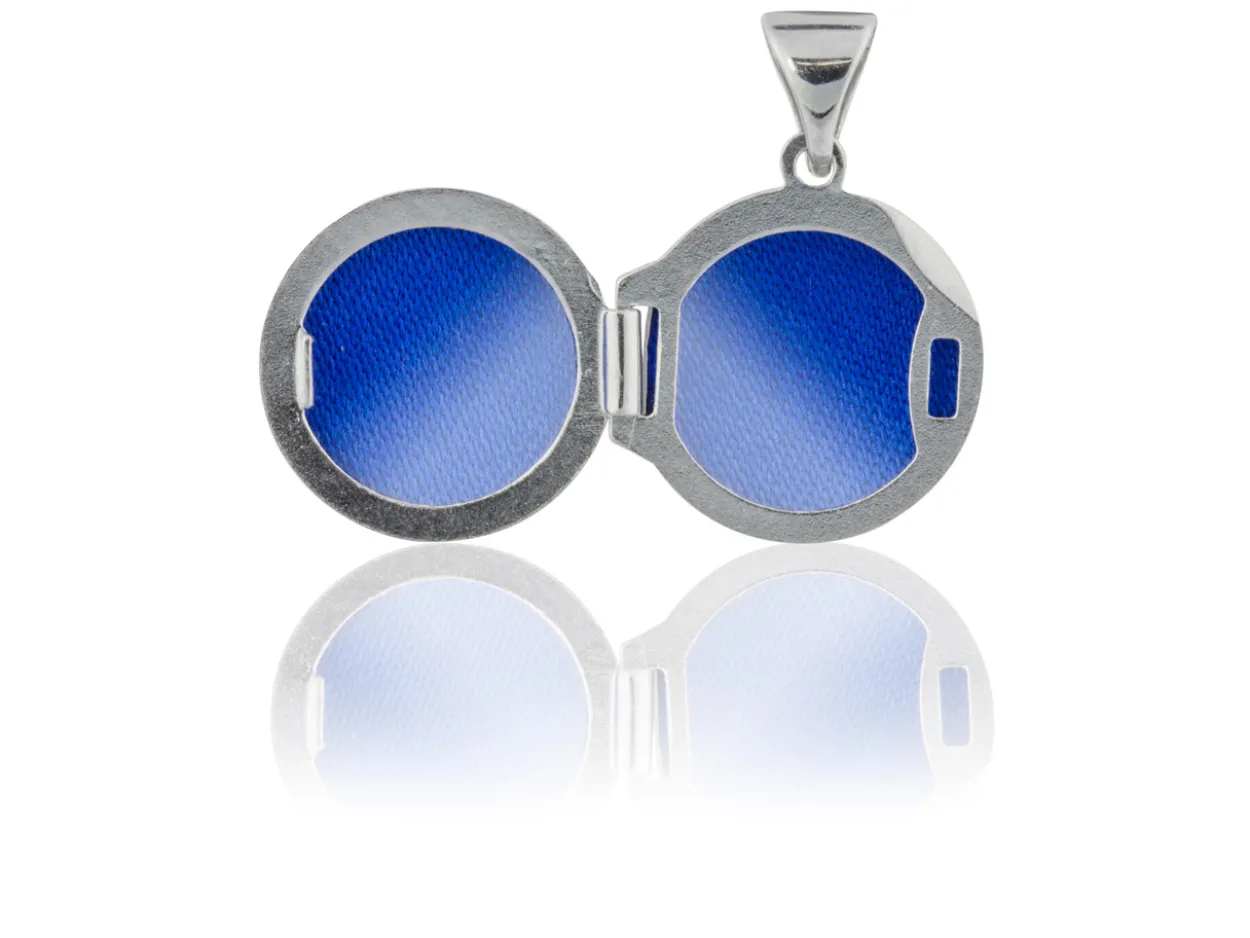 Sterling Silver Locket Round Diamond Set Heart