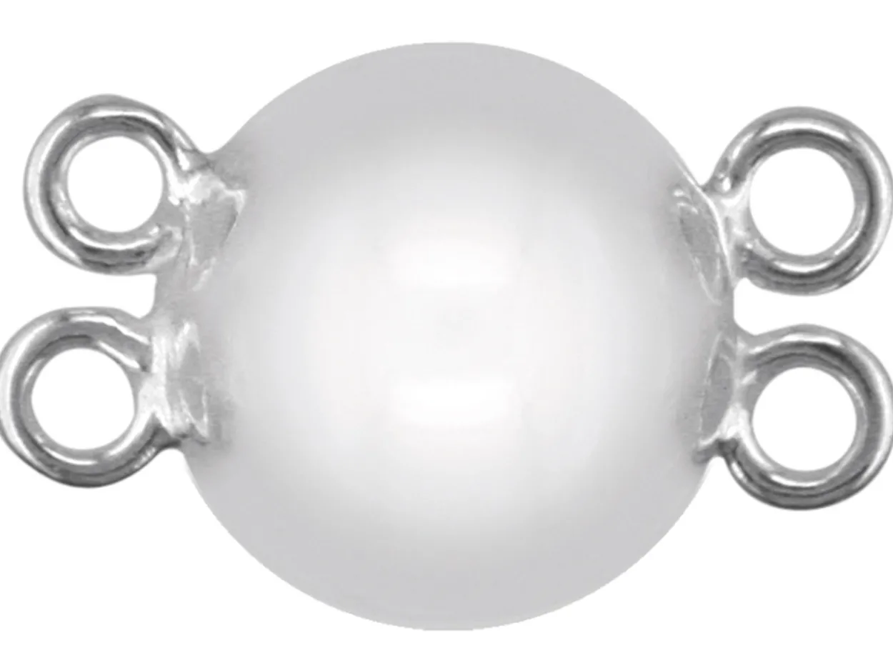 Sterling Silver Magnetic Clasp 12mm 2 Row Ball