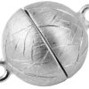 Sterling Silver Magnetic Clasp 9mm Ball, Matt Design