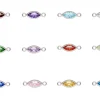 Sterling Silver Marquise Birthstonecz Bezel Connectors Set
