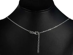 Sterling Silver Mixed Large Link Stone Set Necklet 18