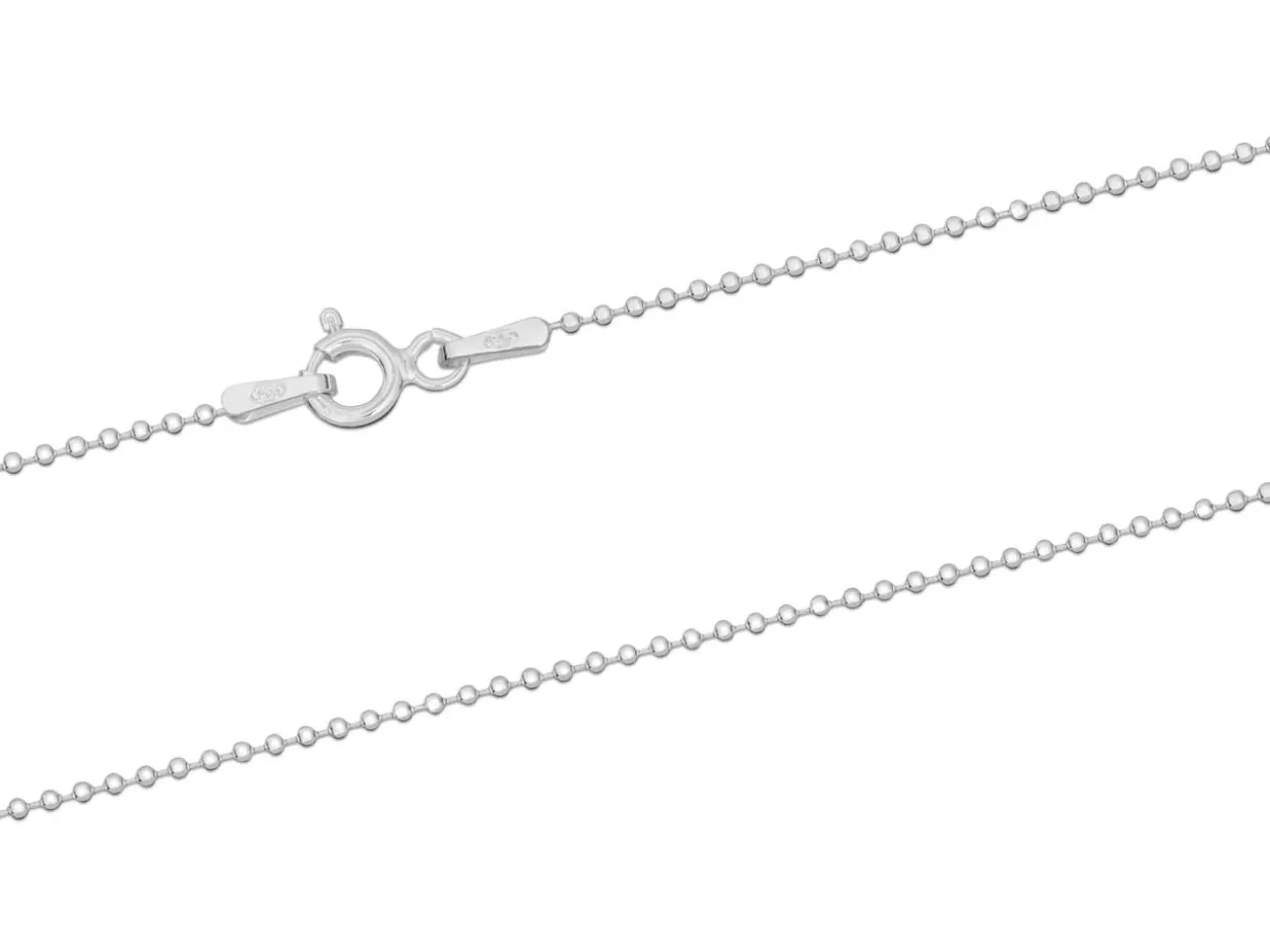 Sterling Silver 1.2mm Ball Chain 18"/45cm Unhallmarked 100% Recycled Silver