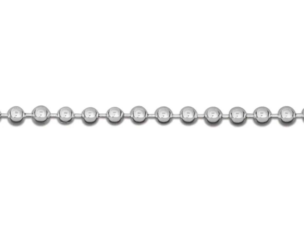 Sterling Silver 1.5mm Ball Chain 16"/40cm Unhallmarked 100% Recycled Silver