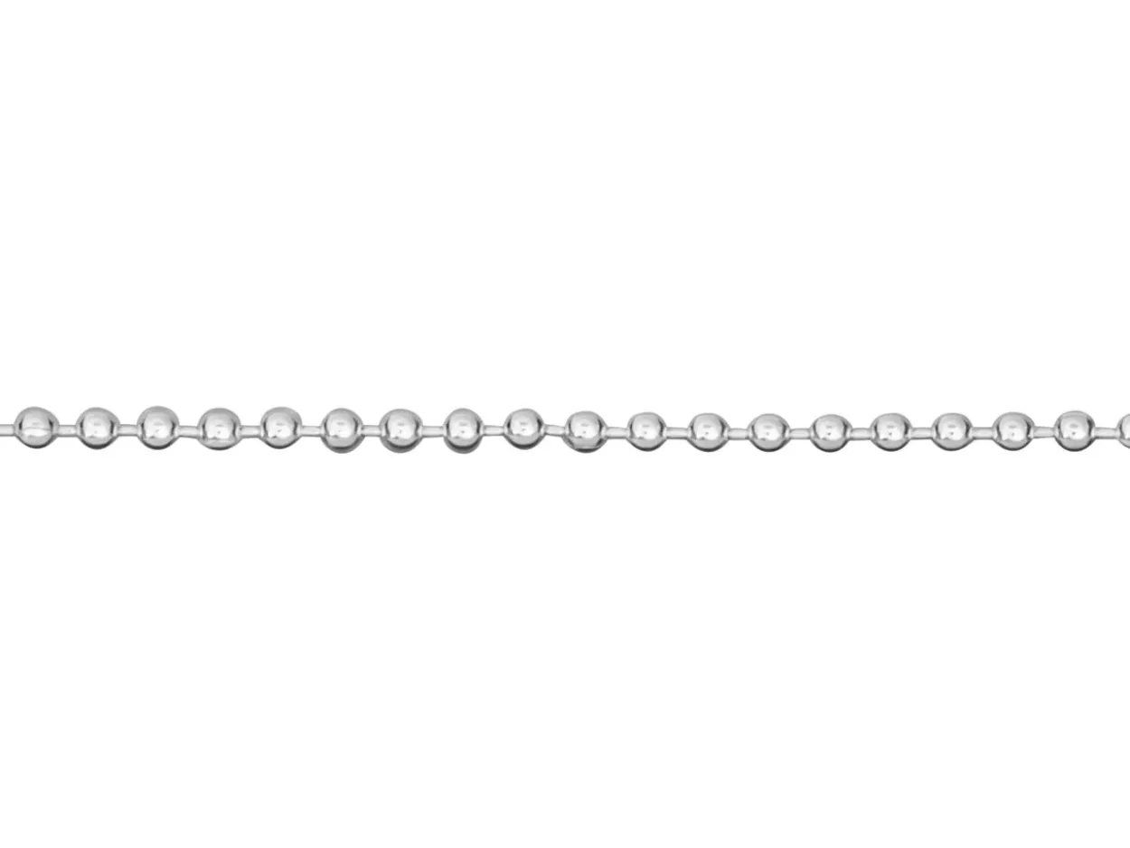 Sterling Silver 1.0mm Ball Chain 18"/45cm Unhallmarked 100% Recycled Silver
