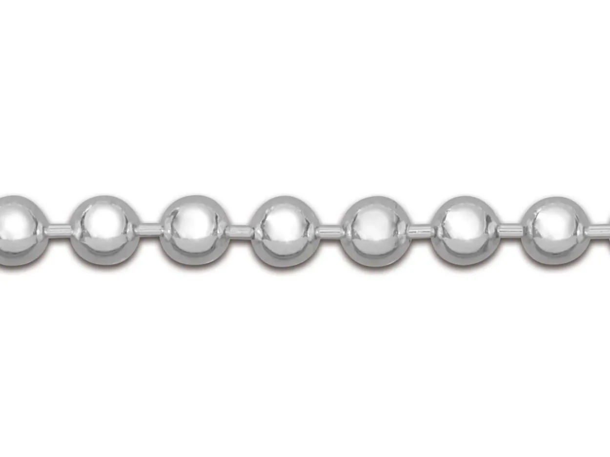 Sterling Silver 2.2mm Ball Chain 18"/45cm Unhallmarked 100% Recycled Silver