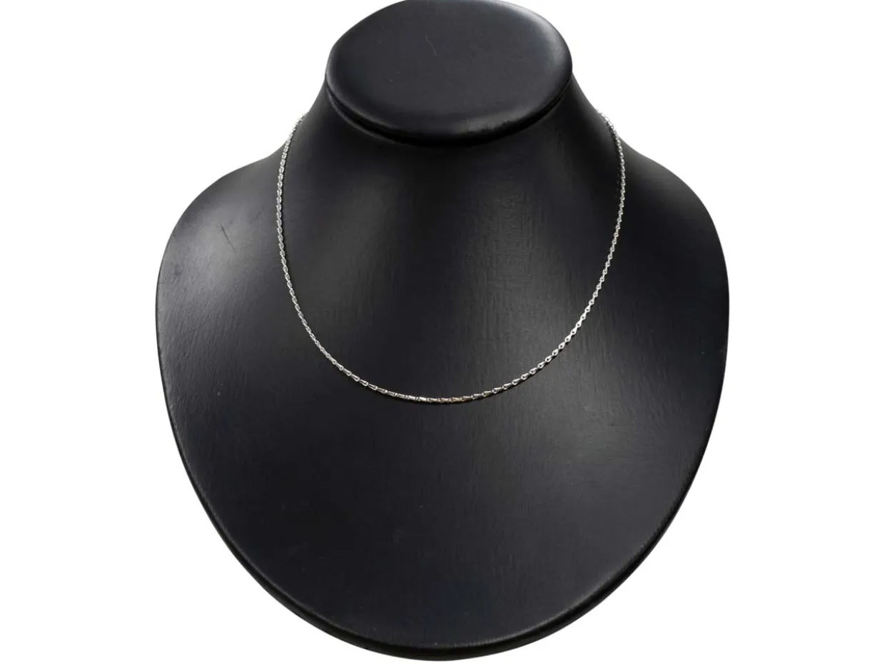 Sterling Silver 1.5mm Barleycorn Chain 18"/45cm Unhallmarked