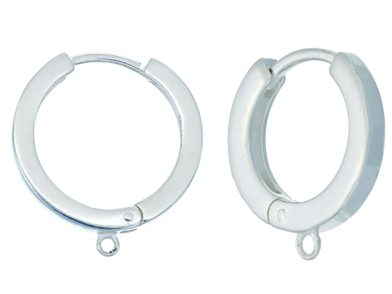 Sterling Silver 14mm Chandelier Hoop Earrings With 1 Drop Pack of 2