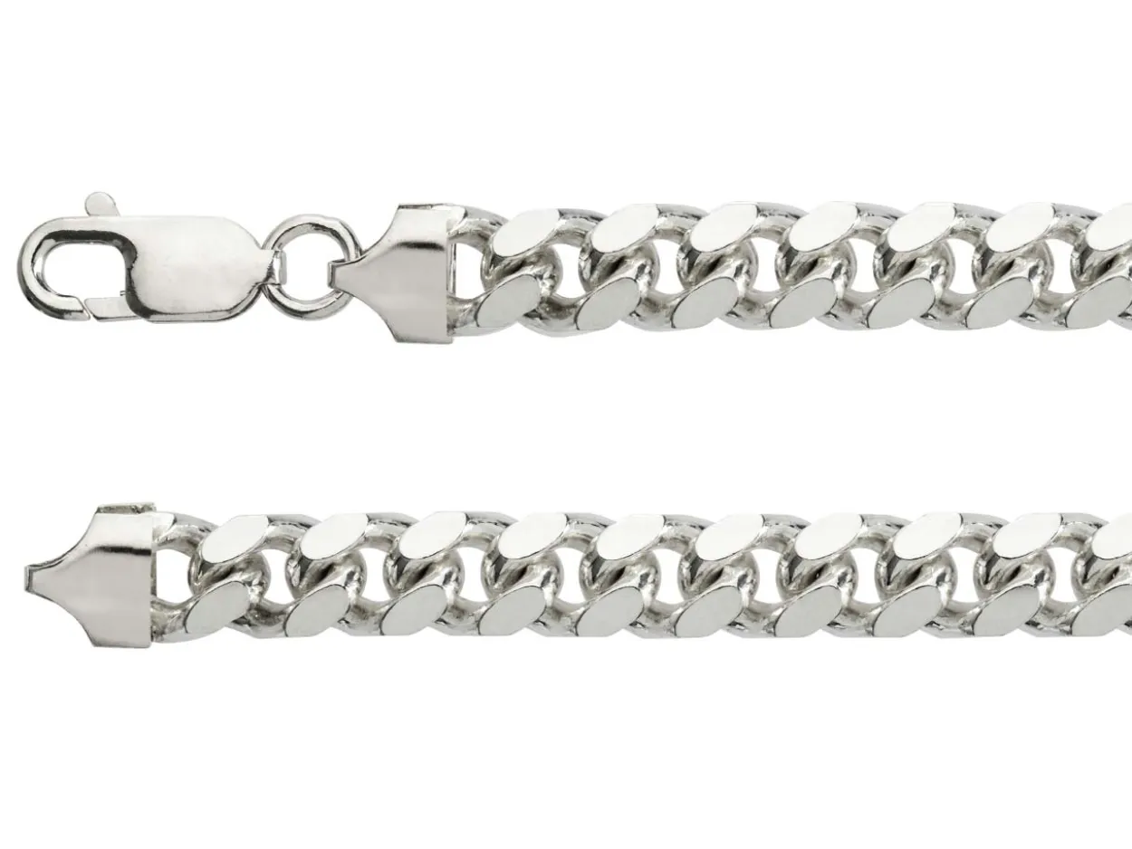 Sterling Silver 8.3mm Classic Curb Bracelet 8.5"/21cm Hallmarked