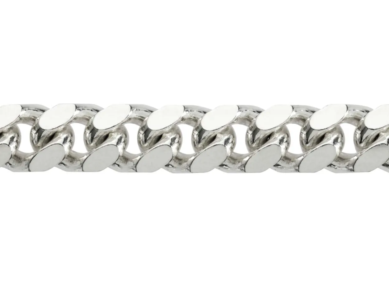 Sterling Silver 8.3mm Classic Curb Bracelet 8.5"/21cm Hallmarked