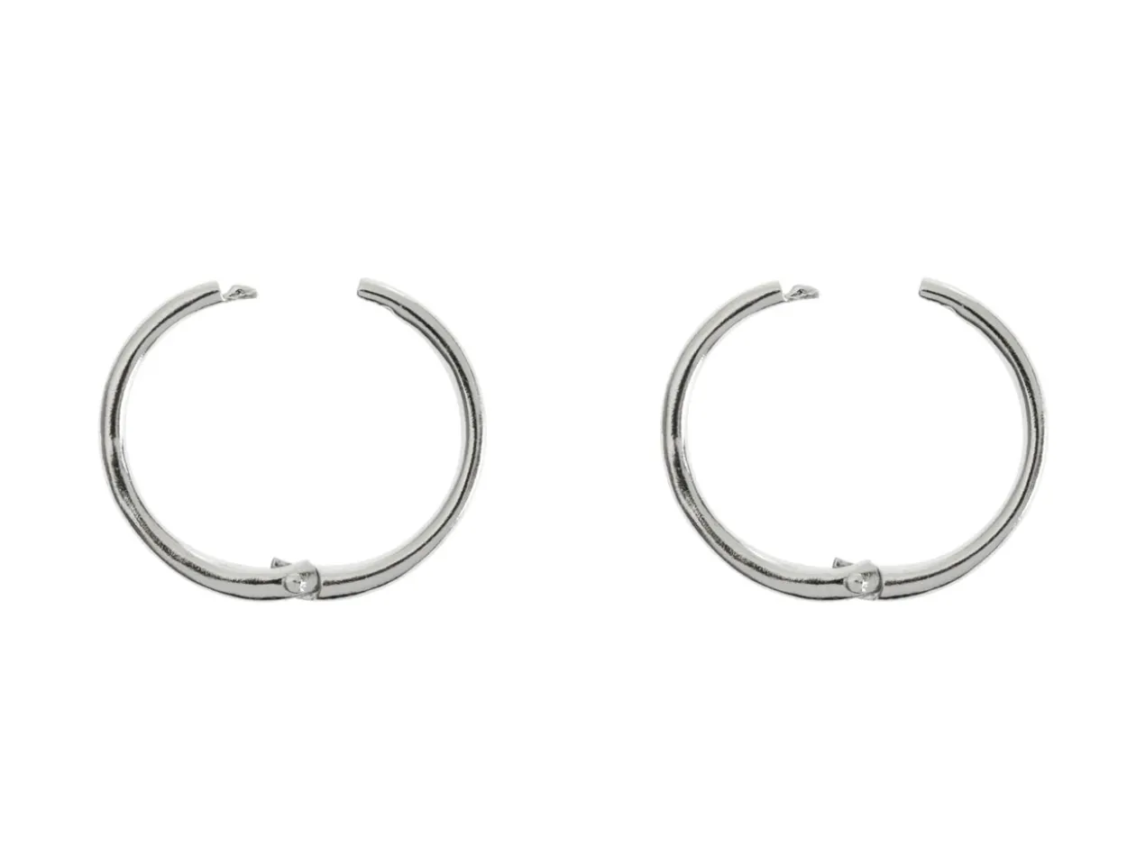 Sterling Silver 12mm Click Lock Hoops, Pack Of 2
