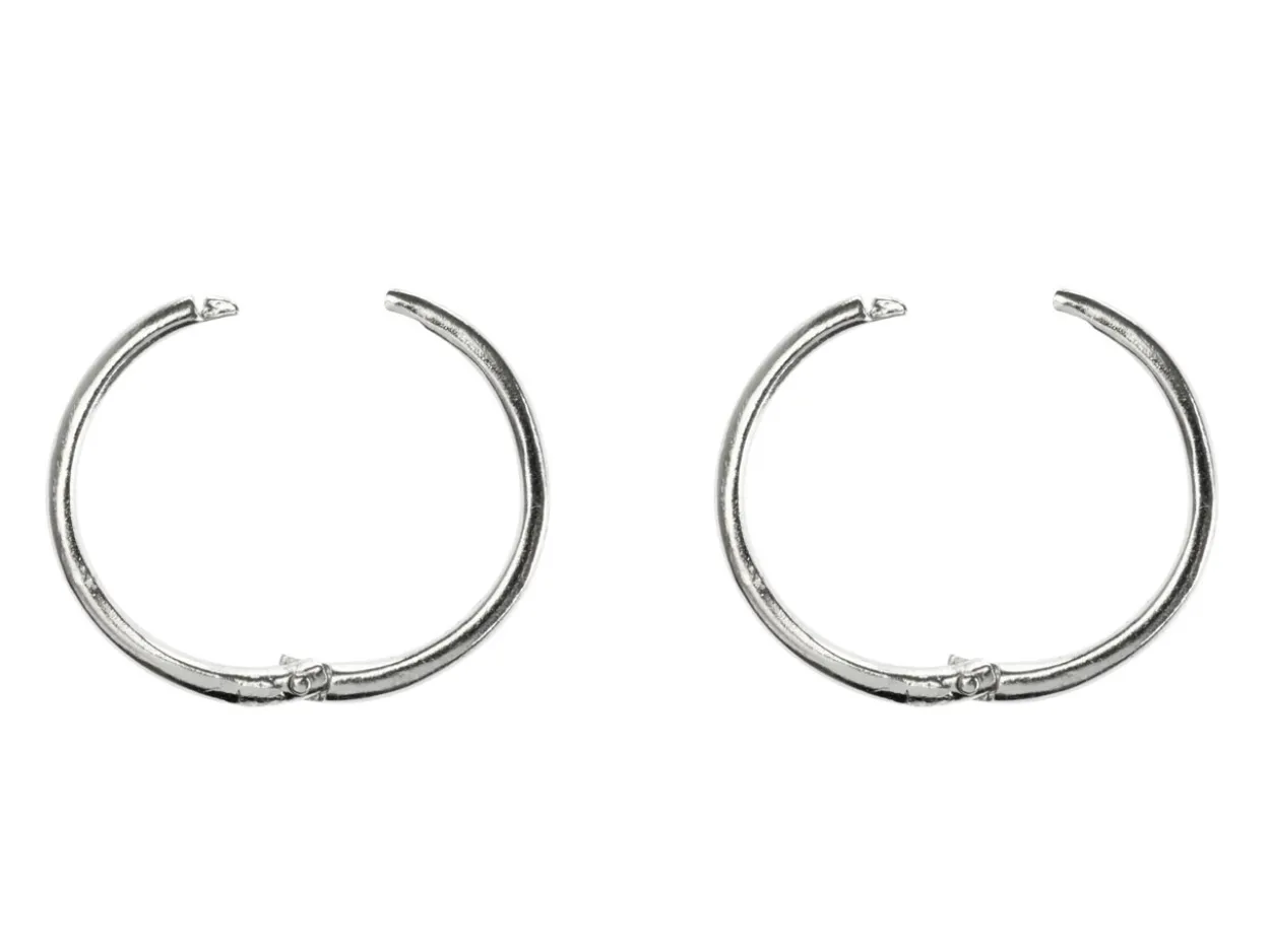 Sterling Silver 14mm Click Lock Hoops, Pack Of 2