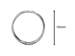 Sterling Silver 14mm Click Lock Hoops, Pack Of 2