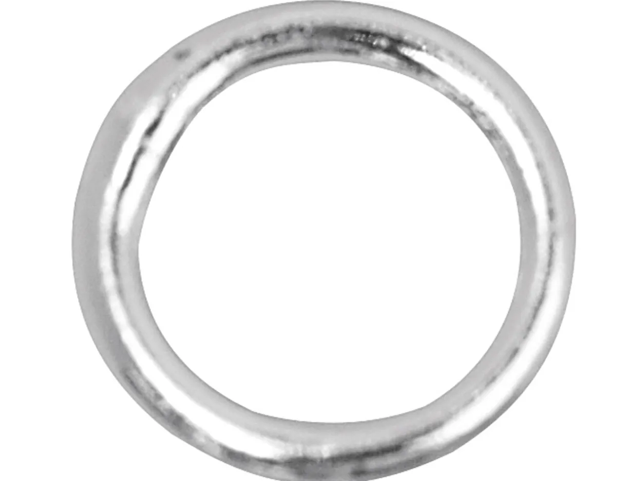 Sterling Silver 6.0mm Closed Jump Rings, Pack of 10, 0.9mm Gauge Round Wire