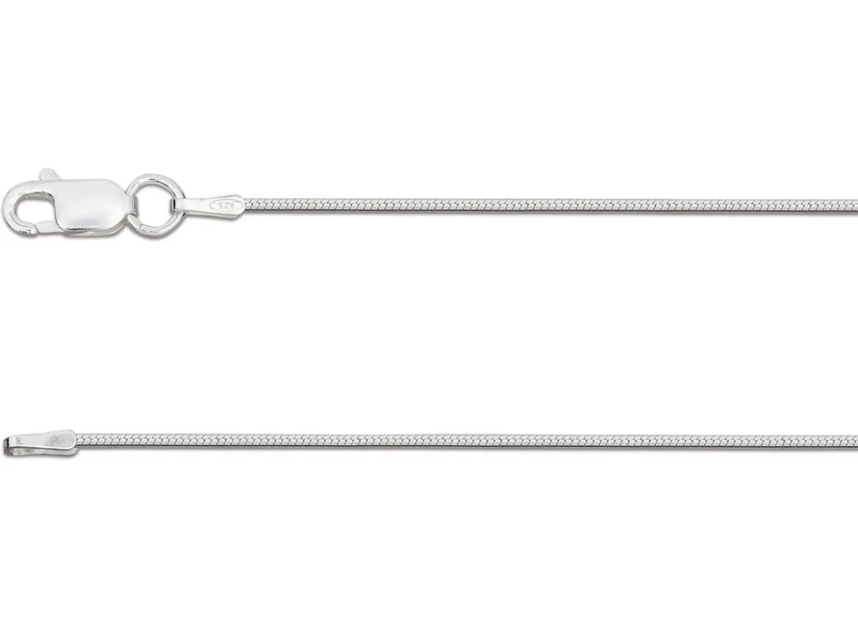 Sterling Silver 1.0mm Compact Snake Chain 18"/45cm Unhallmarked 100% Recycled Silver