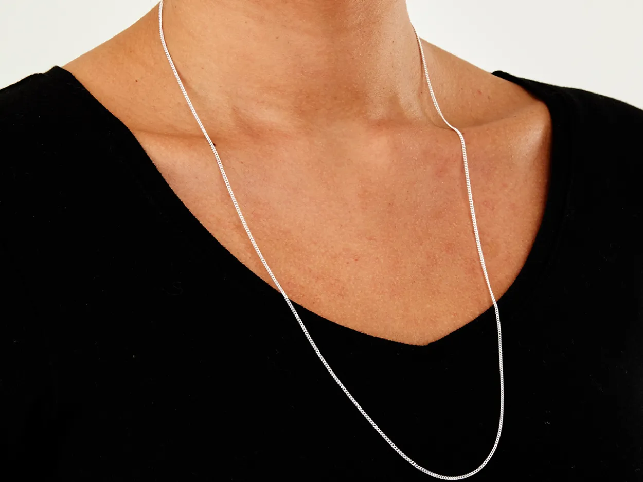 Sterling Silver 1.5mm Curb Chain 26"/66cm Unhallmarked 100% Recycled Silver
