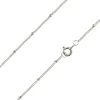 Sterling Silver 1.0mm Curb Chain With Bead Station 18"/45cm Unhallmarked