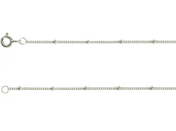 Sterling Silver 1.0mm Curb Chain With Bead Station 18"/45cm Unhallmarked