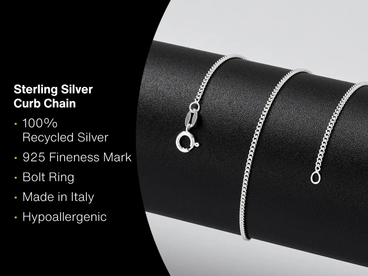 Sterling Silver 1.5mm Curb Chain 28"/71cm Unhallmarked 100% Recycled Silver