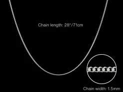Sterling Silver 1.5mm Curb Chain 28