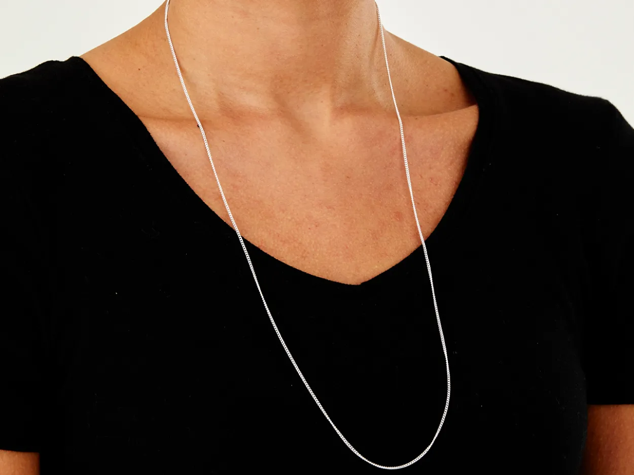 Sterling Silver 1.5mm Curb Chain 28"/71cm Unhallmarked 100% Recycled Silver