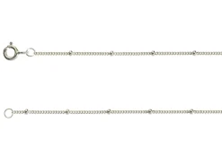 Sterling Silver 1.0mm Curb Chain With Bead Station 16"/40cm Unhallmarked