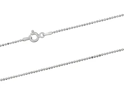 Sterling Silver 1.2mm Diamond Cut Ball Chain 18"/45cm Unhallmarked 100% Recycled Silver