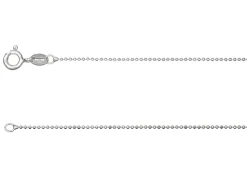 Sterling Silver 1.0mm Diamond Cut Ball Chain 16"/40cm Unhallmarked 100% Recycled Silver