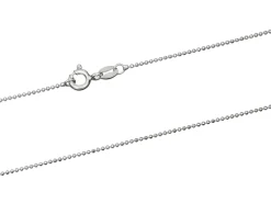 Sterling Silver 1.0mm Diamond Cut Ball Chain 16"/40cm Unhallmarked 100% Recycled Silver