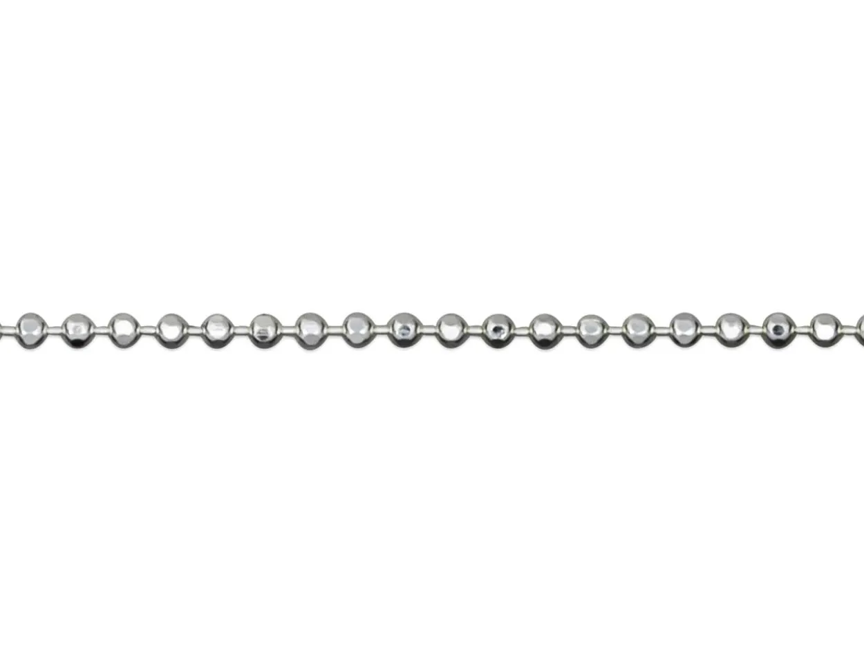 Sterling Silver 1.0mm Diamond Cut Ball Chain 16"/40cm Unhallmarked 100% Recycled Silver