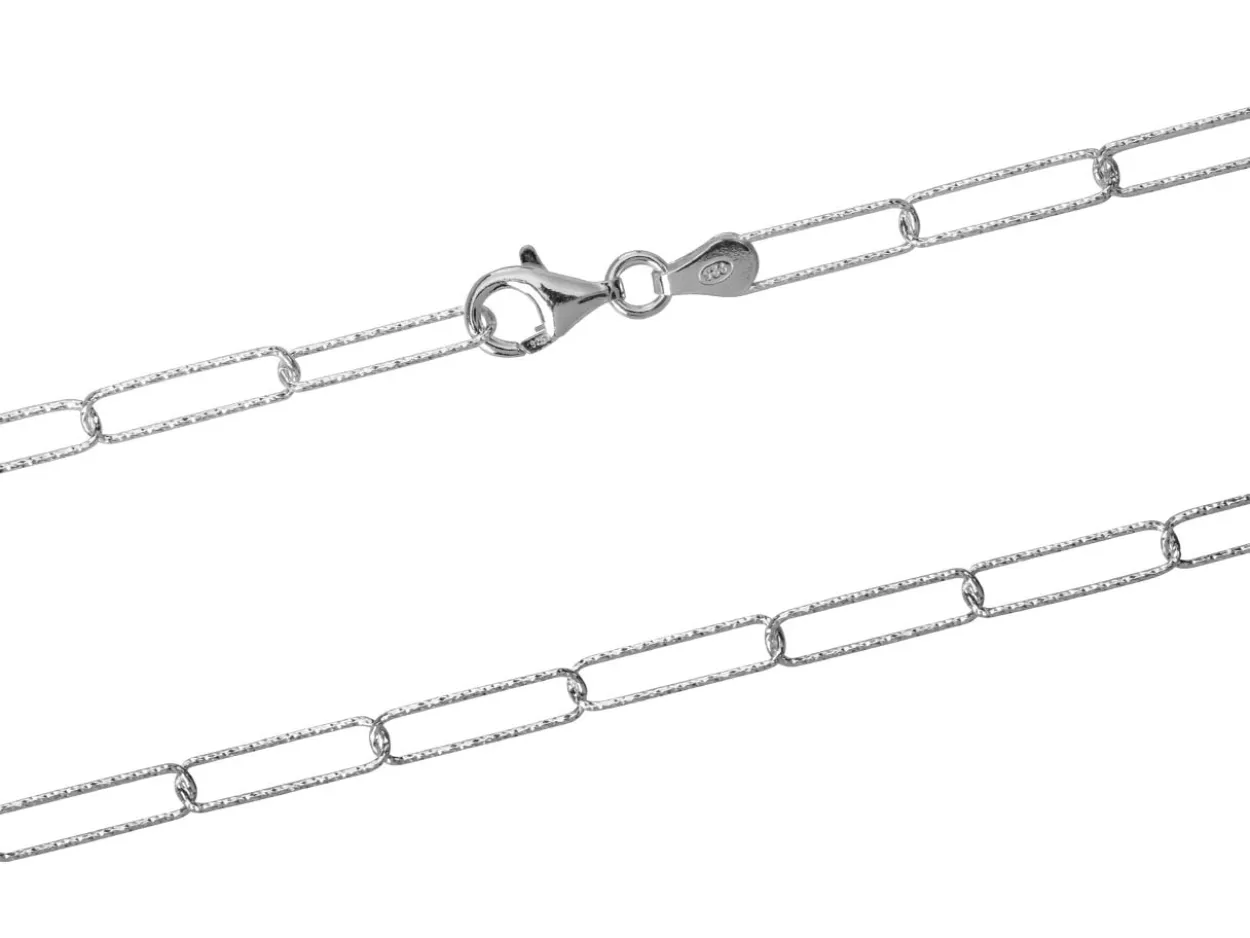 Sterling Silver 3.5mm Diamond Cut Paperclip Trace Chain 18"/45cm Unhallmarked 100% Recycled Silver