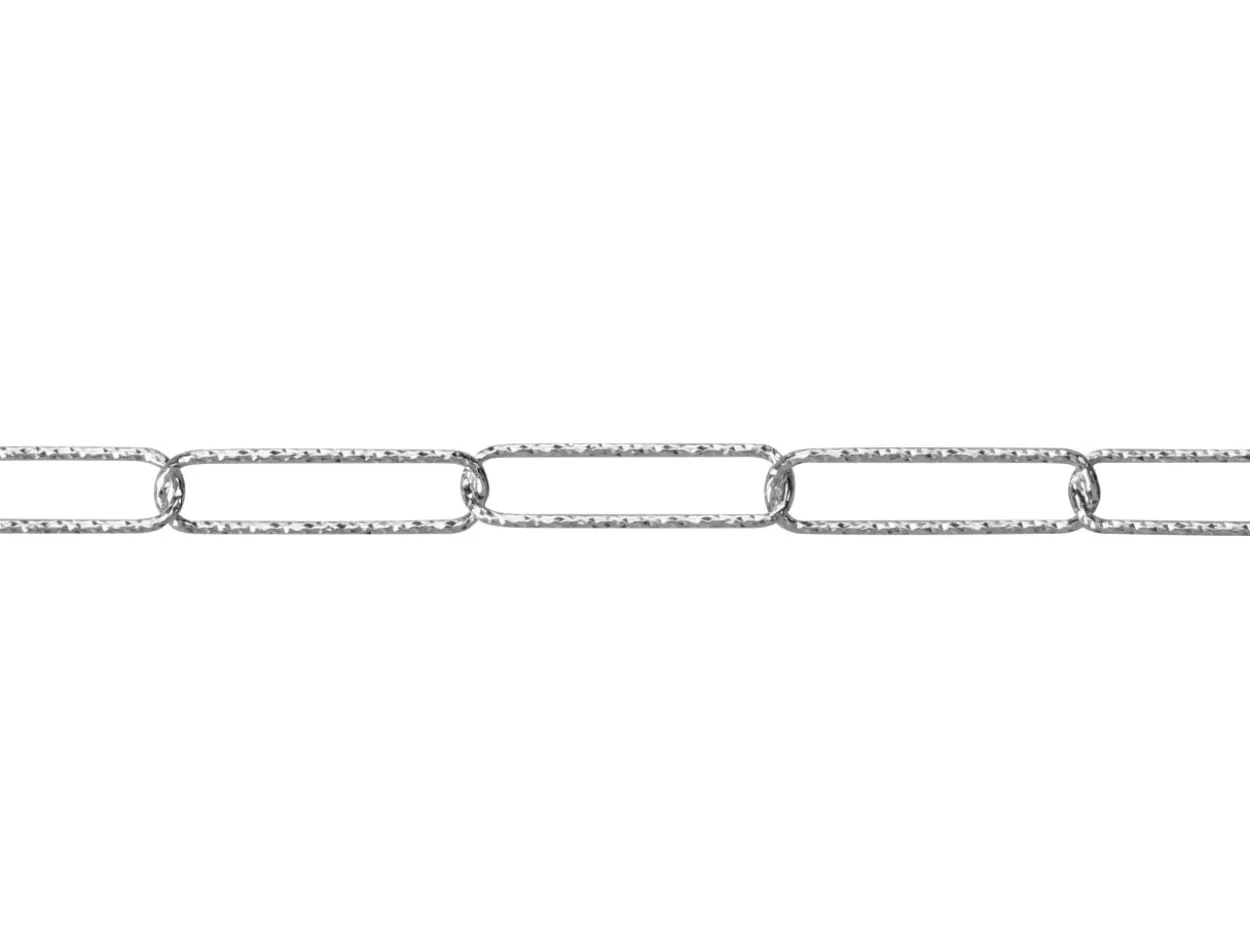 Sterling Silver 3.5mm Diamond Cut Paperclip Trace Chain 18"/45cm Unhallmarked 100% Recycled Silver