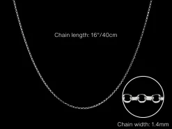 Sterling Silver 1.4mm Diamond Cut Round Belcher Chain 16