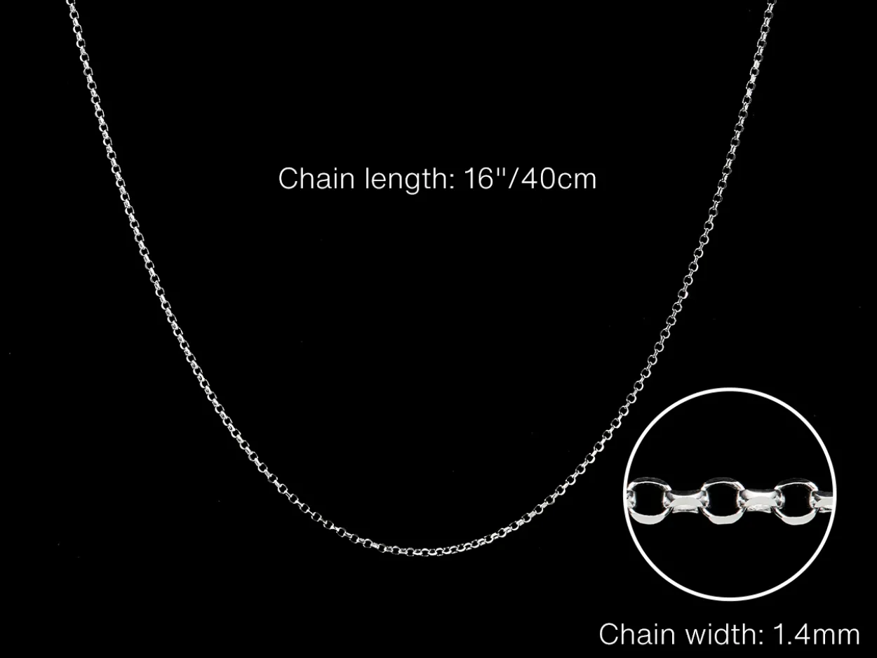 Sterling Silver 1.4mm Diamond Cut Round Belcher Chain 16"/40cm Unhallmarked 100% Recycled Silver