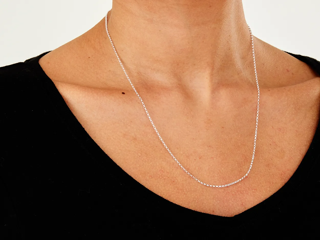 Sterling Silver 1.4mm Diamond Cut Round Belcher Chain 20"/50cm Unhallmarked 100% Recycled Silver