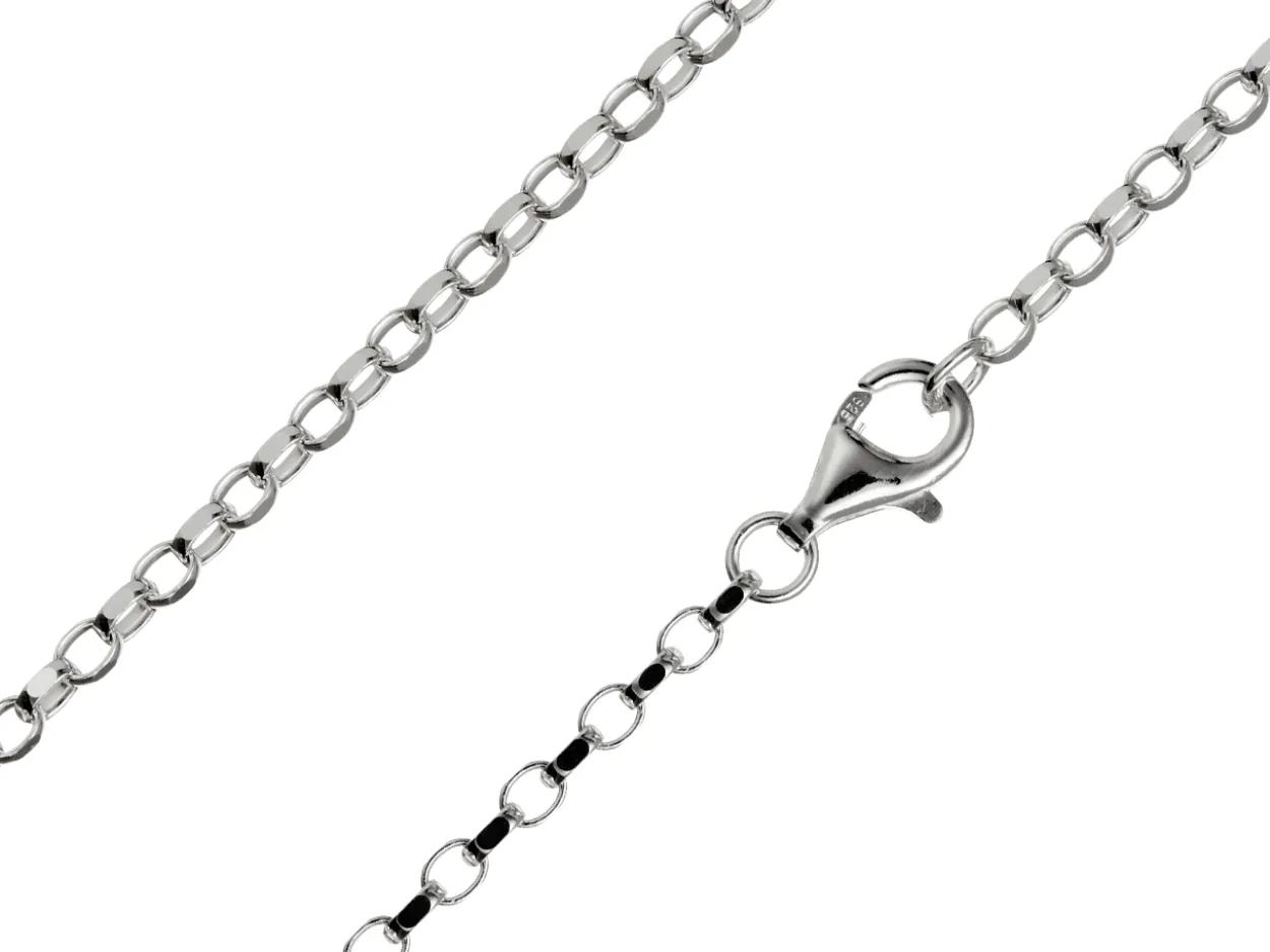 Sterling Silver 2.2mm Diamond Cut Oval Belcher Chain 20"/50cm Unhallmarked 100% Recycled Silver