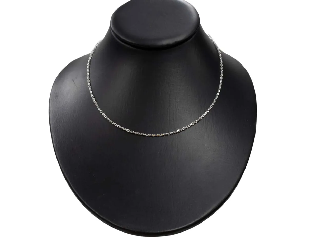 Sterling Silver 1.9mm Diamond Cut Oval Belcher Chain 18"/45cm Unhallmarked 100% Recycled Silver