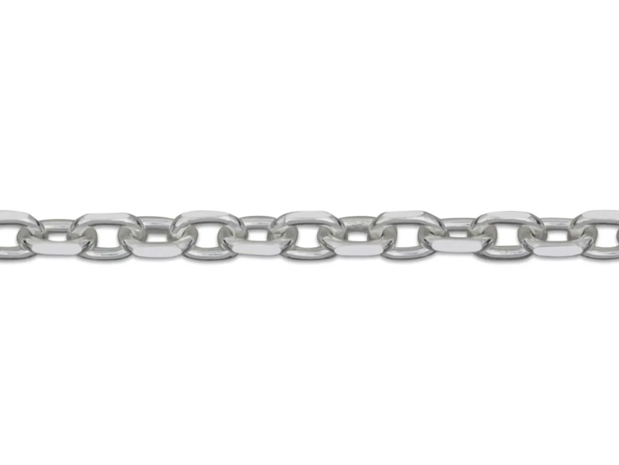 Sterling Silver 1.9mm Diamond Cut Oval Belcher Chain 16"/40cm Unhallmarked 100% Recycled Silver