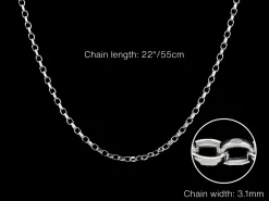 Sterling Silver 3.1mm Diamond Cut Oval Belcher Chain 22