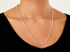 Sterling Silver 3.1mm Diamond Cut Oval Belcher Chain 22