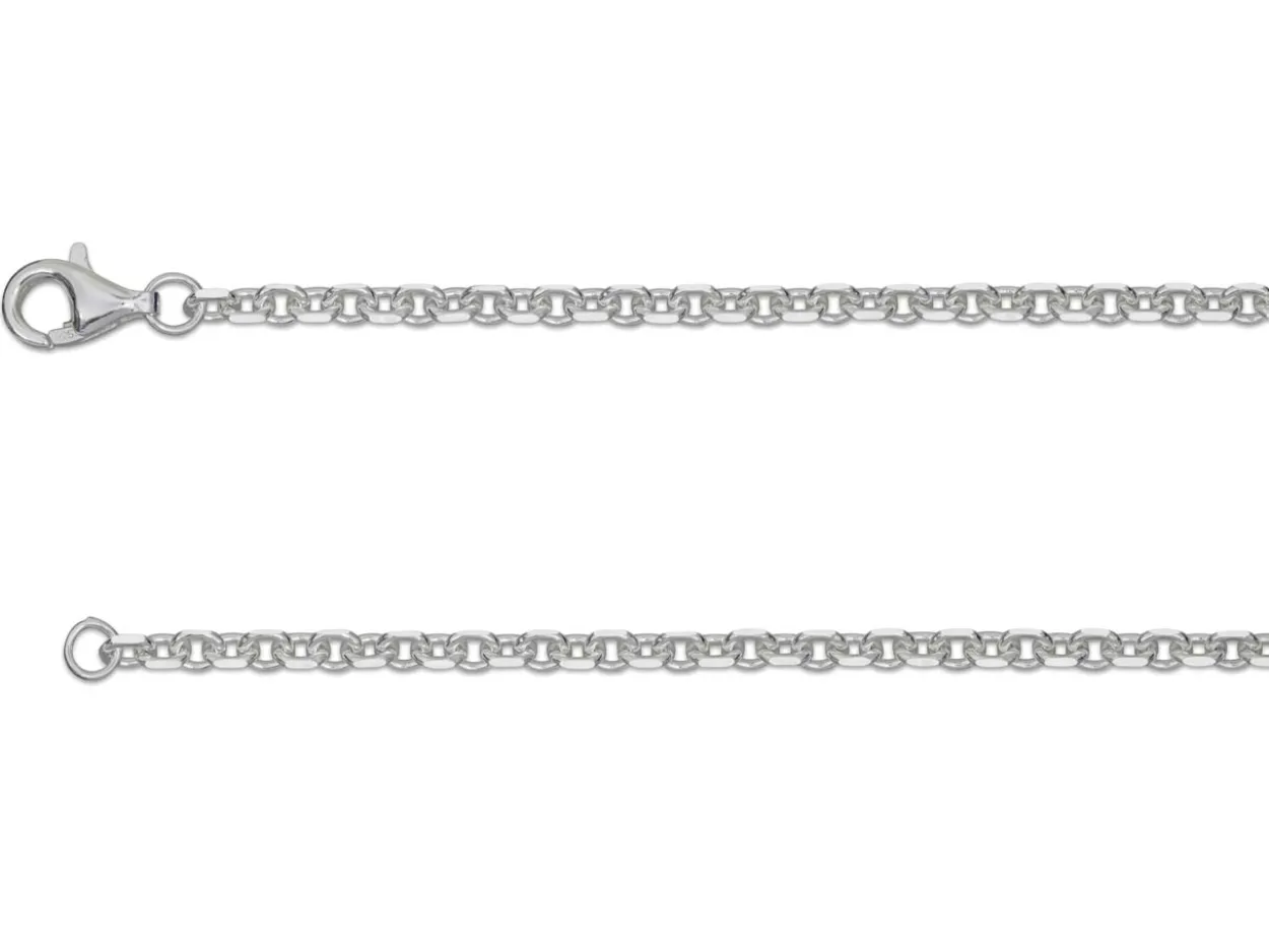 Sterling Silver 2.3mm Diamond Cut Oval Belcher Chain 18"/45cm Unhallmarked 100% Recycled Silver