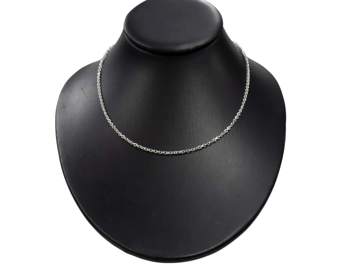 Sterling Silver 2.3mm Diamond Cut Oval Belcher Chain 18"/45cm Unhallmarked 100% Recycled Silver