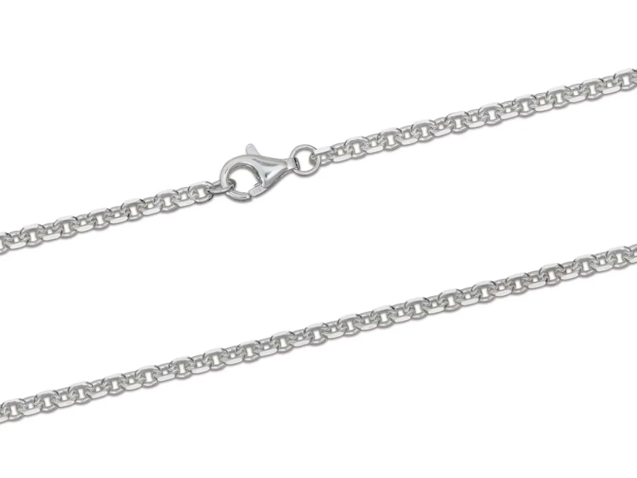 Sterling Silver 2.3mm Diamond Cut Oval Belcher Chain 20"/50cm Unhallmarked 100% Recycled Silver