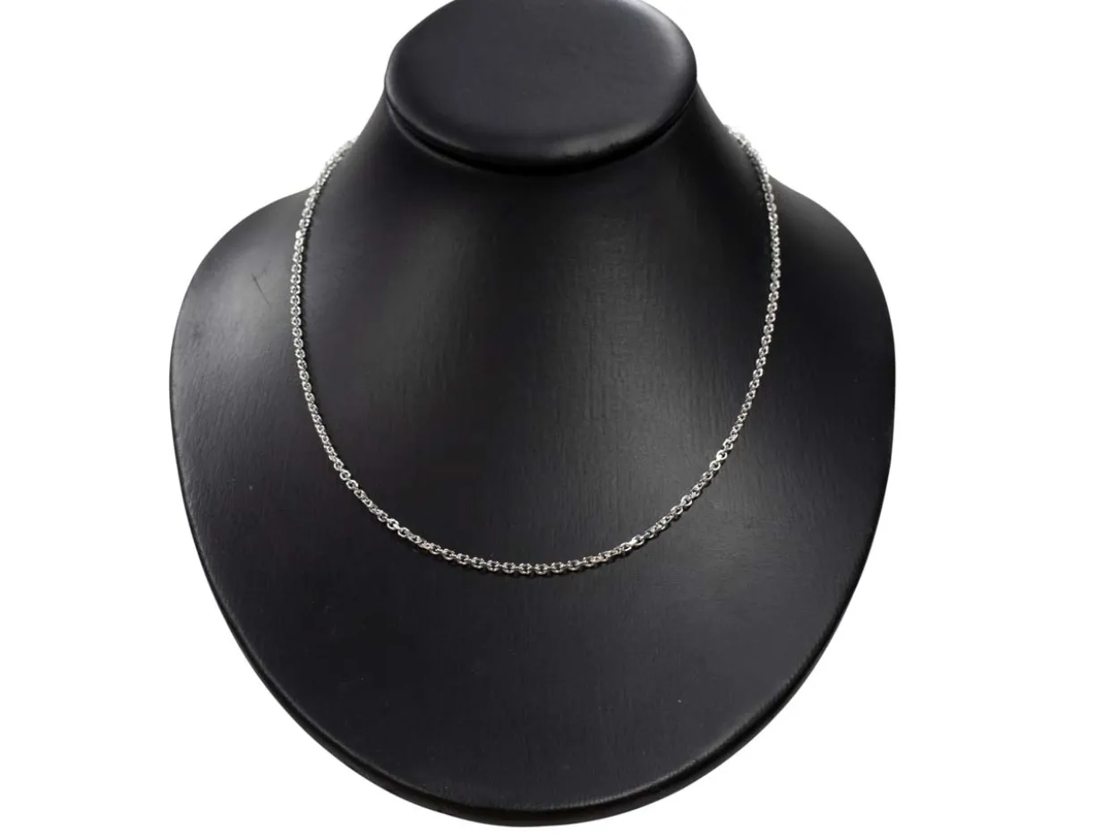 Sterling Silver 2.3mm Diamond Cut Oval Belcher Chain 20"/50cm Unhallmarked 100% Recycled Silver