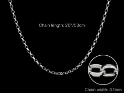 Sterling Silver 3.1mm Diamond Cut Oval Belcher Chain 20