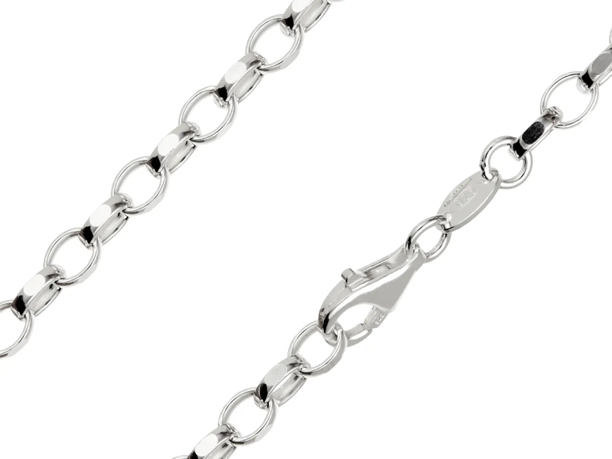 Sterling Silver 4.0mm Diamond Cut Oval Belcher Chain 20"/50cm Hallmarked, 100% Recycled Silver