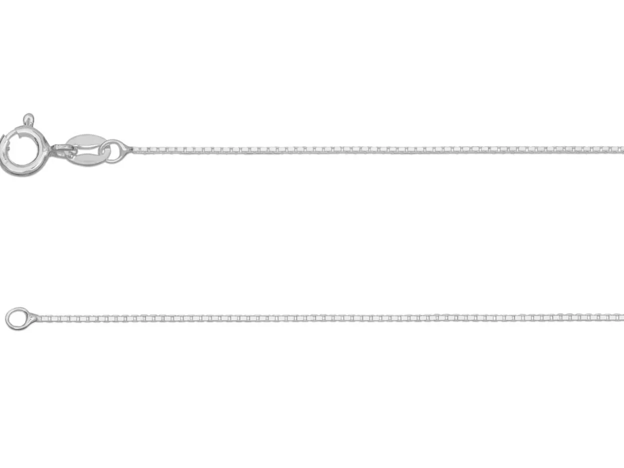 Sterling Silver 0.7mm Diamond Cut Box Chain 18"/45cm Unhallmarked 100% Recycled Silver