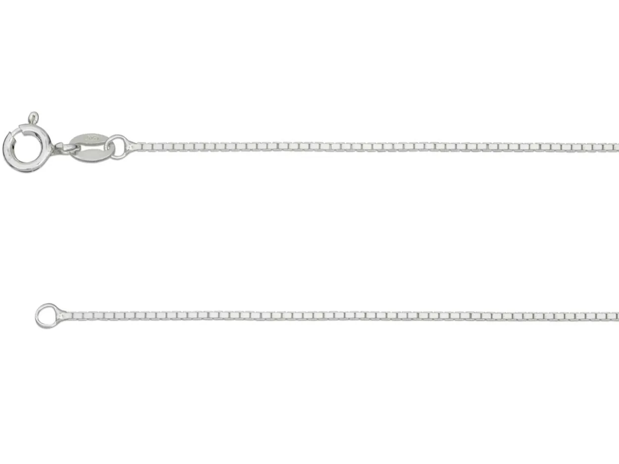Sterling Silver 0.9mm Diamond Cut Box Chain 18"/45cm Unhallmarked 100% Recycled Silver