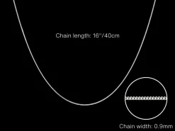 Sterling Silver 0.9mm Diamond Cut Curb Chain 16