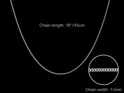 Sterling Silver 1.1mm Diamond Cut Curb Chain 18