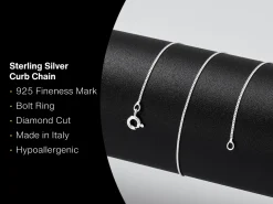Sterling Silver 0.9mm Diamond Cut Curb Chain 22"/55cm Unhallmarked 100% Recycled Silver